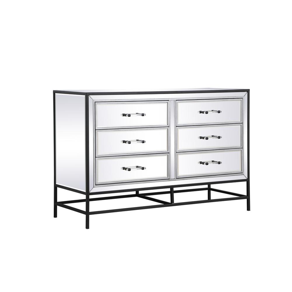 48 inch mirrored 6 drawers chest in black. Picture 4