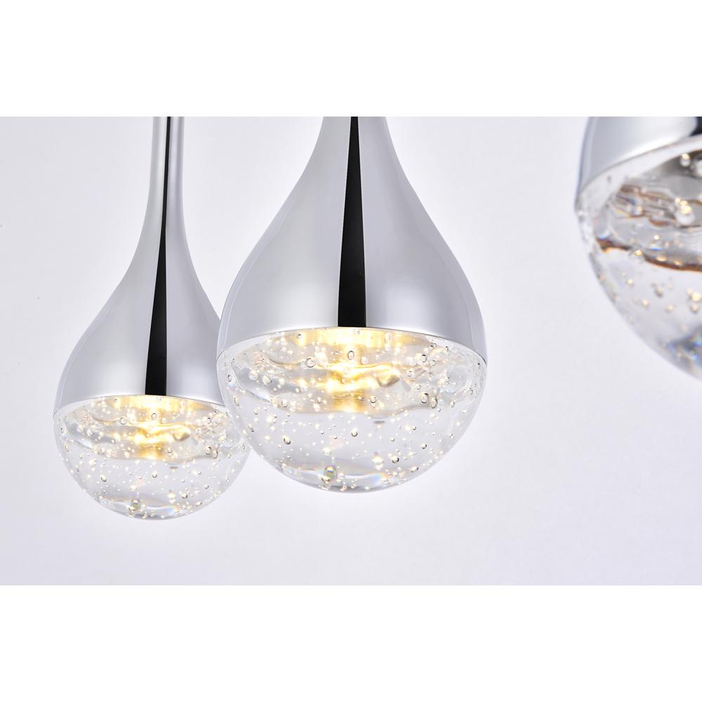 Amherst Collection LED 3-light chandelier 24in x 4in x 9in chrome finish. Picture 4