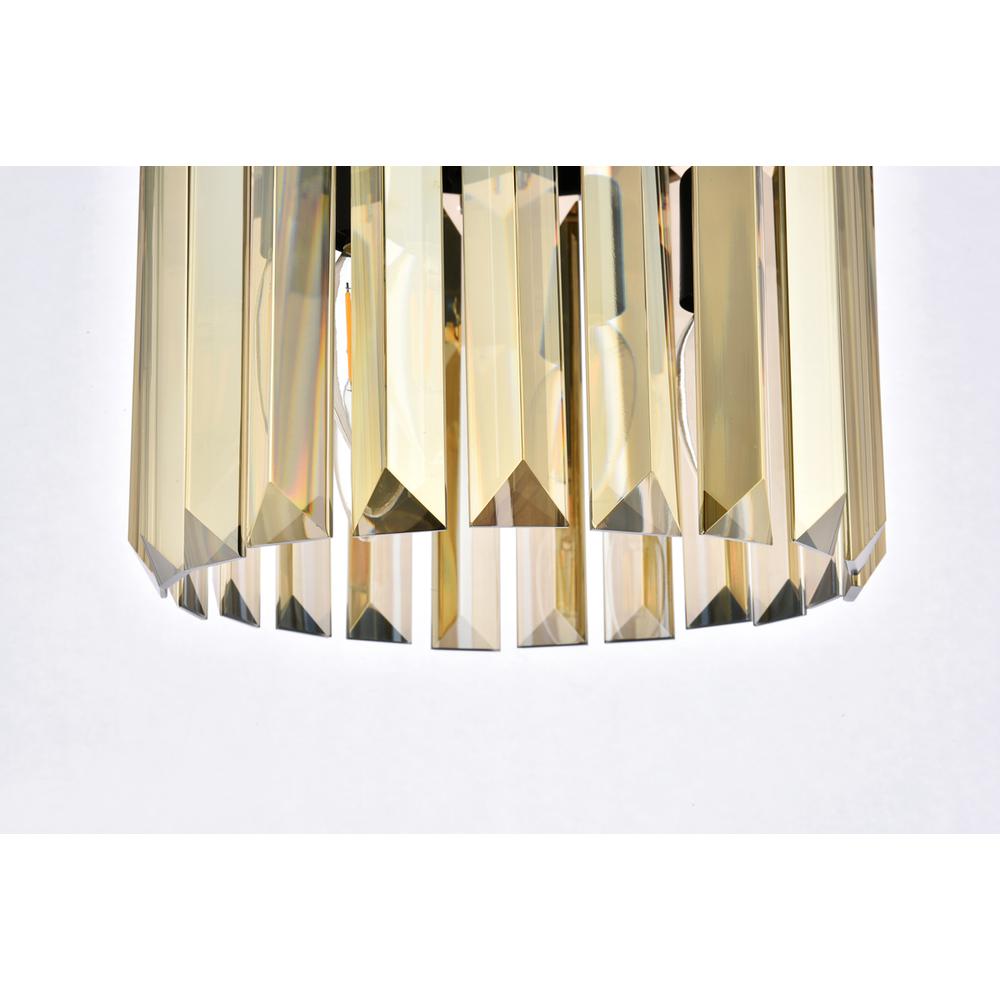 Sydney 3 light Matte Black Pendant Golden Teak (Smoky) Royal Cut Crystal. Picture 3