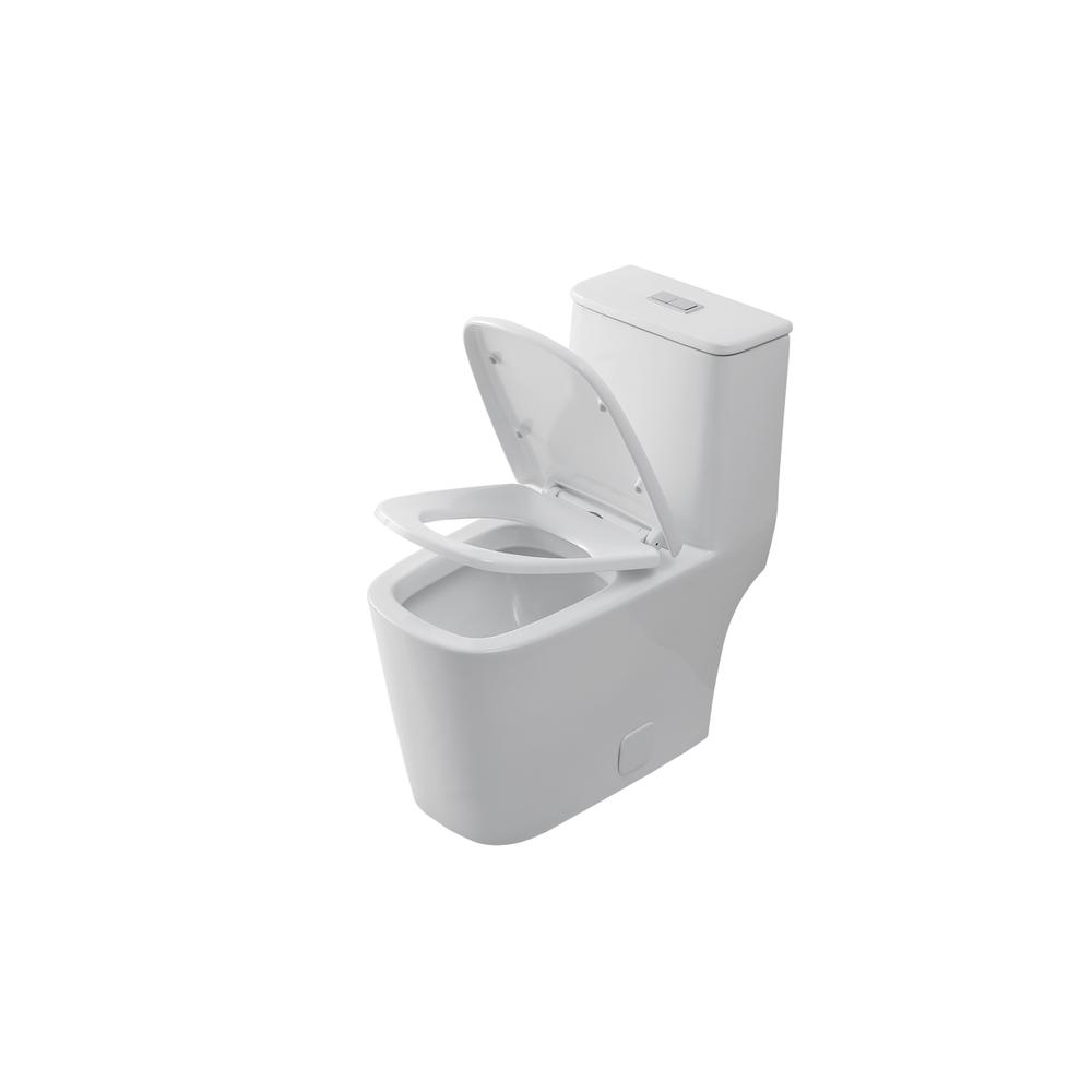 Winslet One-piece floor Square Toilet 27x14x31 in White. Picture 11