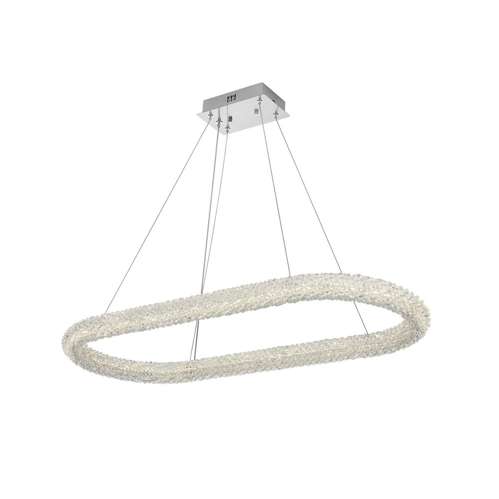 Bowen 42 inch Adjustable LED Chandelier in Chrome. Picture 2
