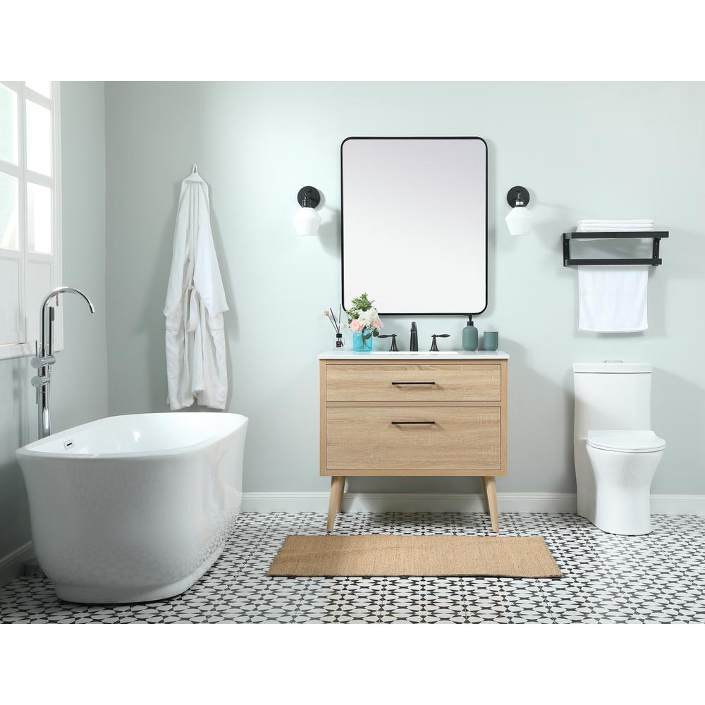 36 inch Single bathroom vanity in mango wood. Picture 4