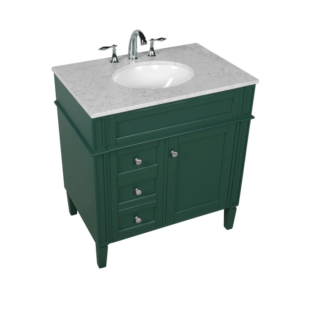 32 inch Single bathroom vanity in green. Picture 8