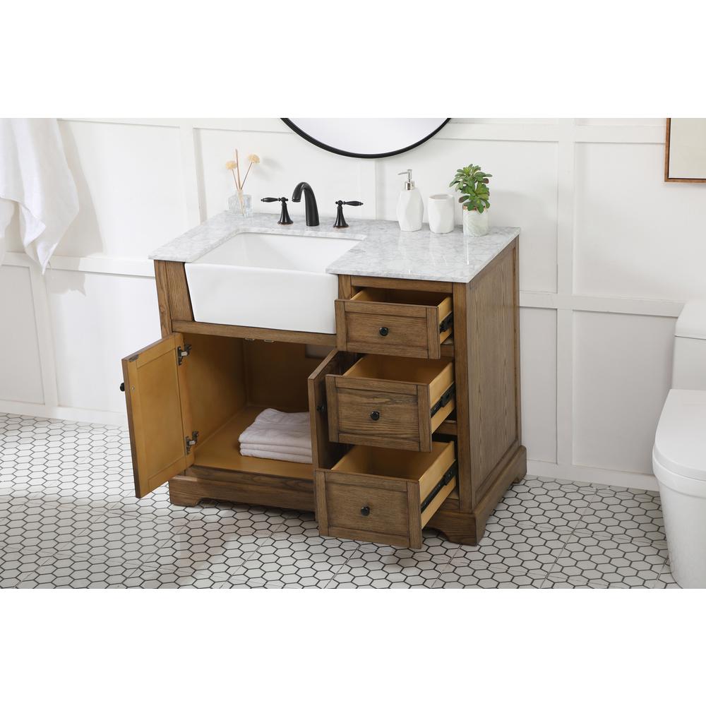 42 inch Single bathroom vanity in driftwood. Picture 3