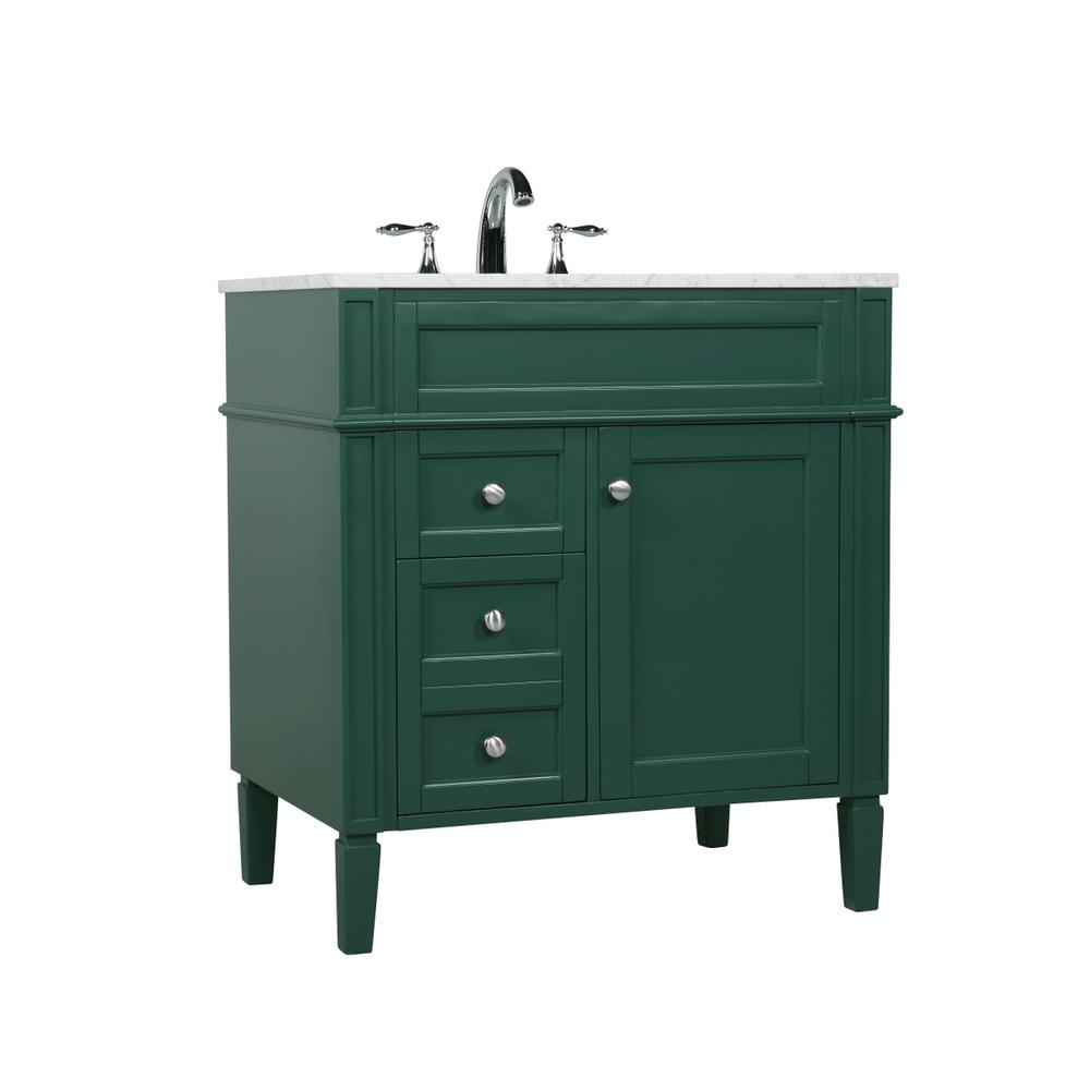 32 inch Single bathroom vanity in green. Picture 7