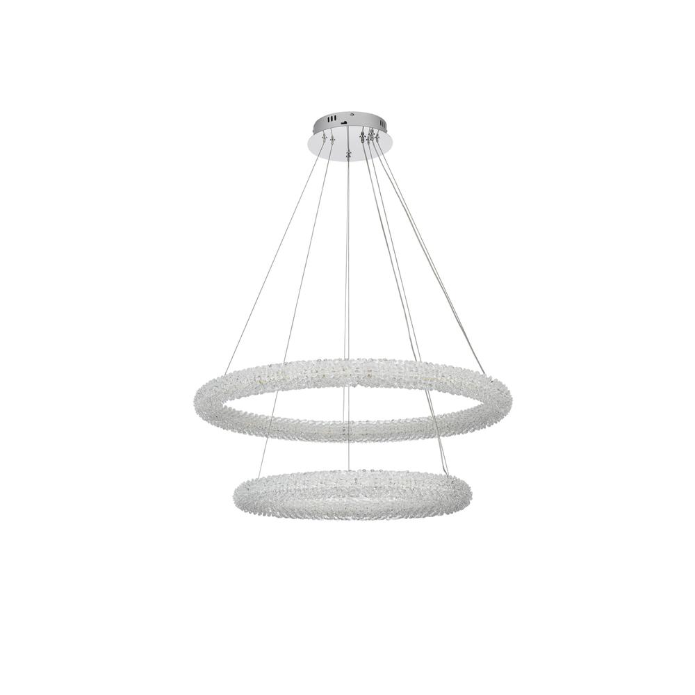 Bowen 32 inch Adjustable LED Chandelier in Chrome. Picture 8