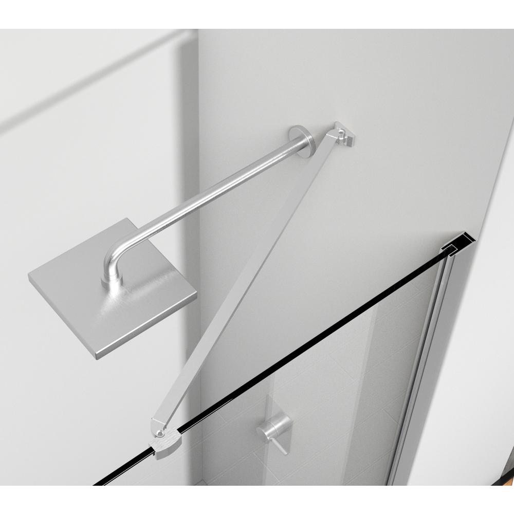 Semi-frameless hinged shower door 48 x 72 Brushed Nickel. Picture 5