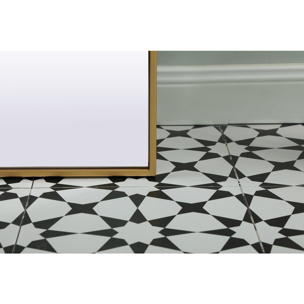Metal Frame Arch Full Length Mirror 28x74 Inch in Brass. Picture 3