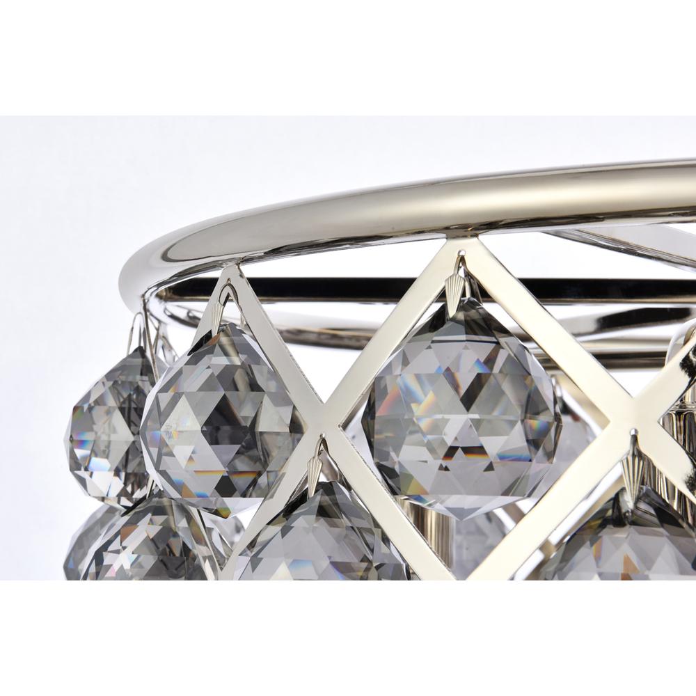 Madison 5 light polished Nickel Chandelier Silver Shade (Grey) Royal Cut Crystal. Picture 5