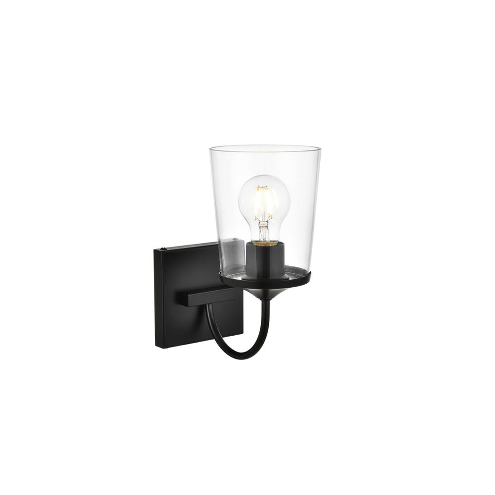 Avani 1 light Black and Clear Bath Sconce. Picture 3
