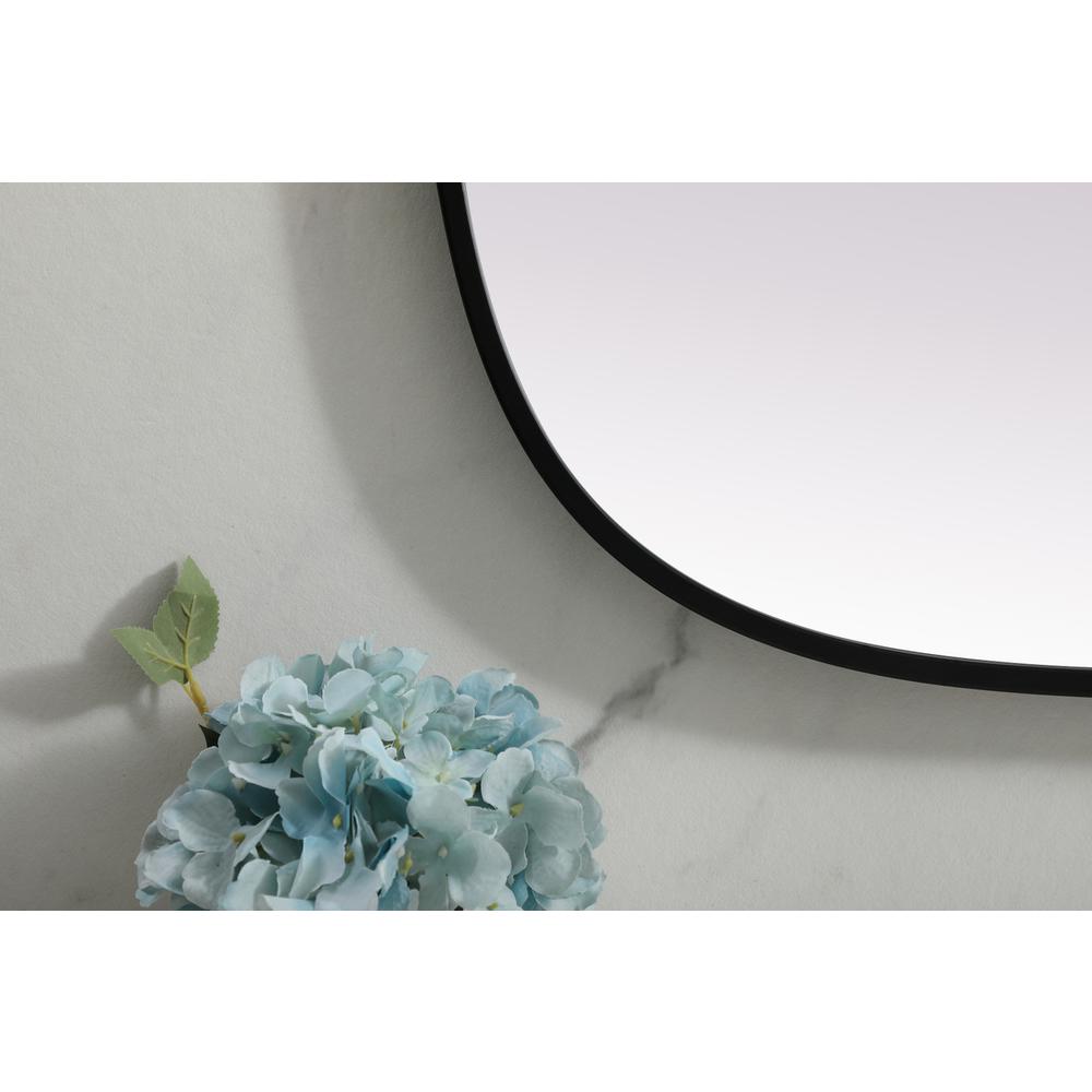Metal Frame Oval Mirror 24x40 Inch in Black. Picture 5