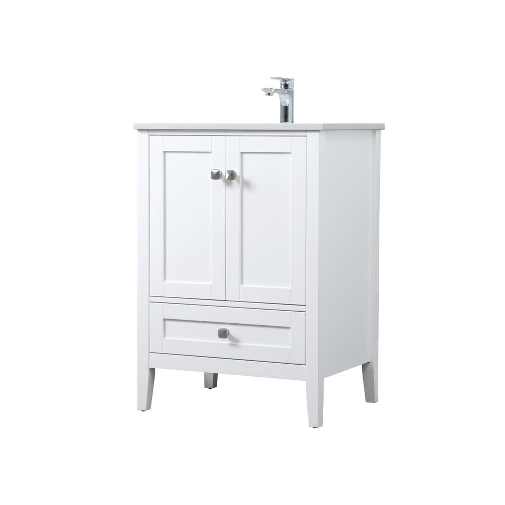 24 Inch SIngle Bathroom Vanity In White. Picture 7