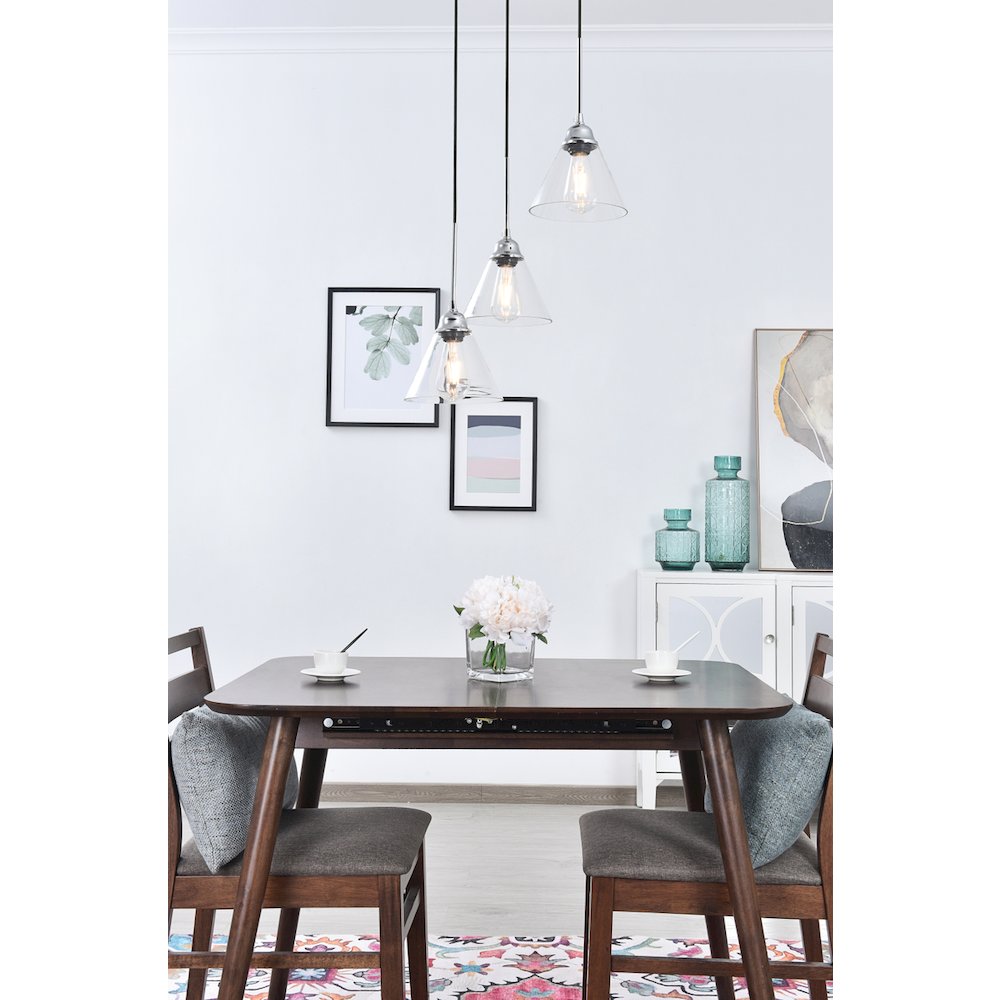 Histoire 3 Light Chrome Pendant. Picture 2