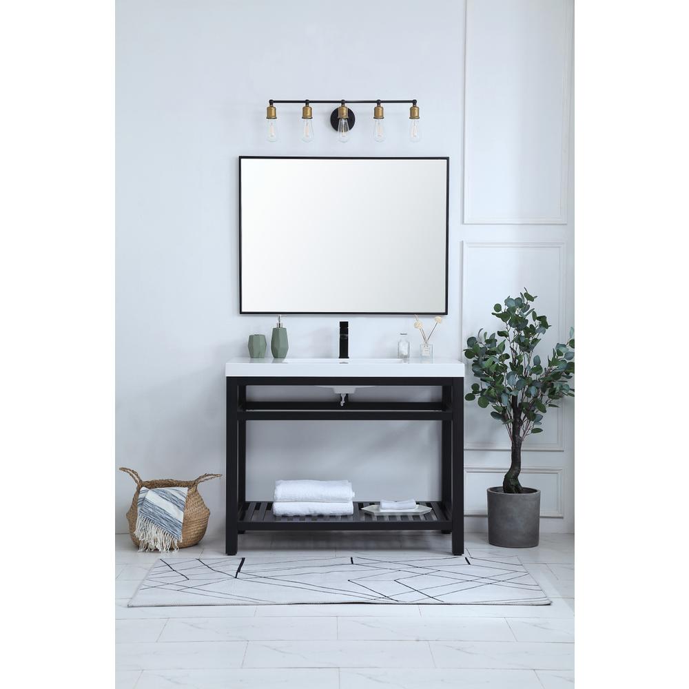 42 inch Single Bathroom Metal Vanity in Black. Picture 3