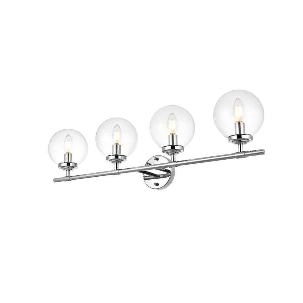 Ingrid 4 light Chrome and Clear Bath Sconce. Picture 2