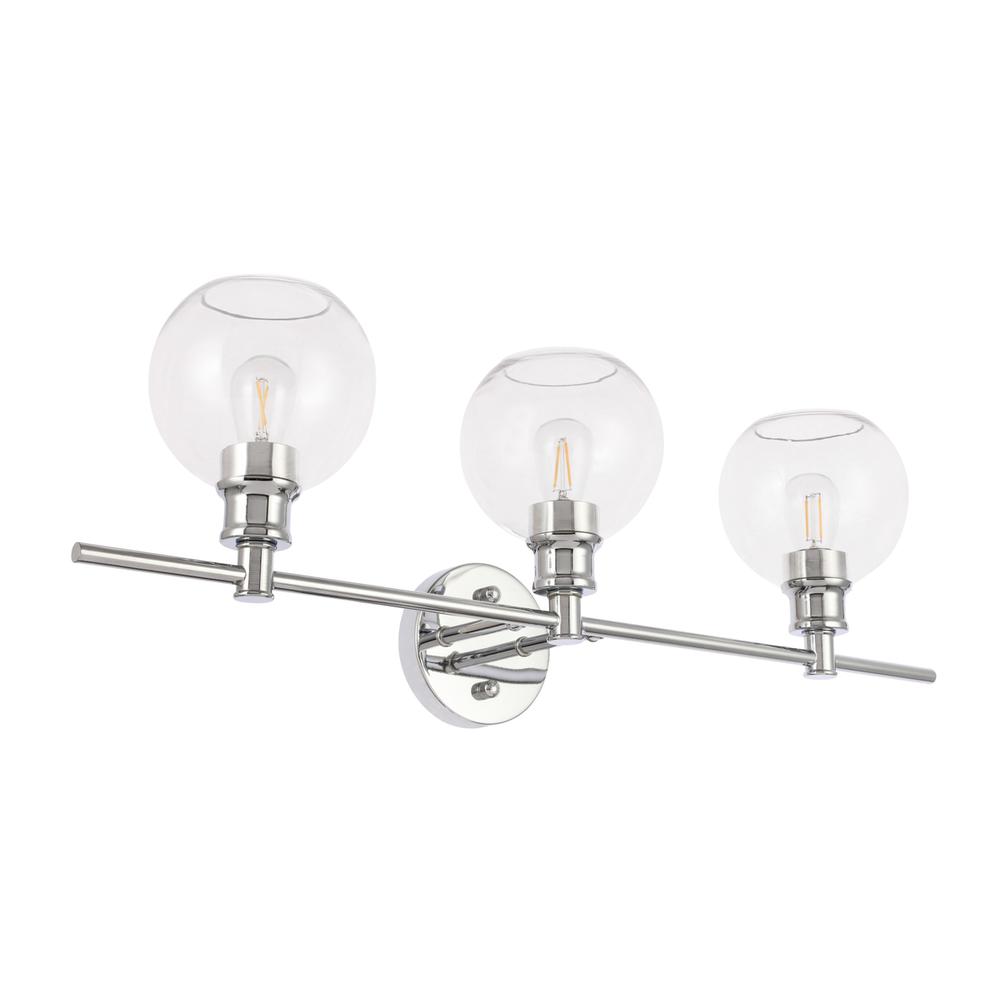 Collier 3 light Chrome and Clear glass Wall sconce. Picture 6