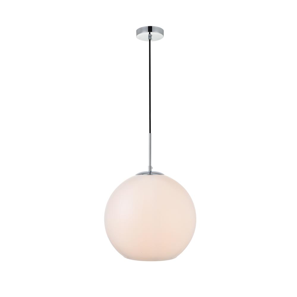 Baxter 1 Light Chrome Pendant With Frosted White Glass. Picture 1