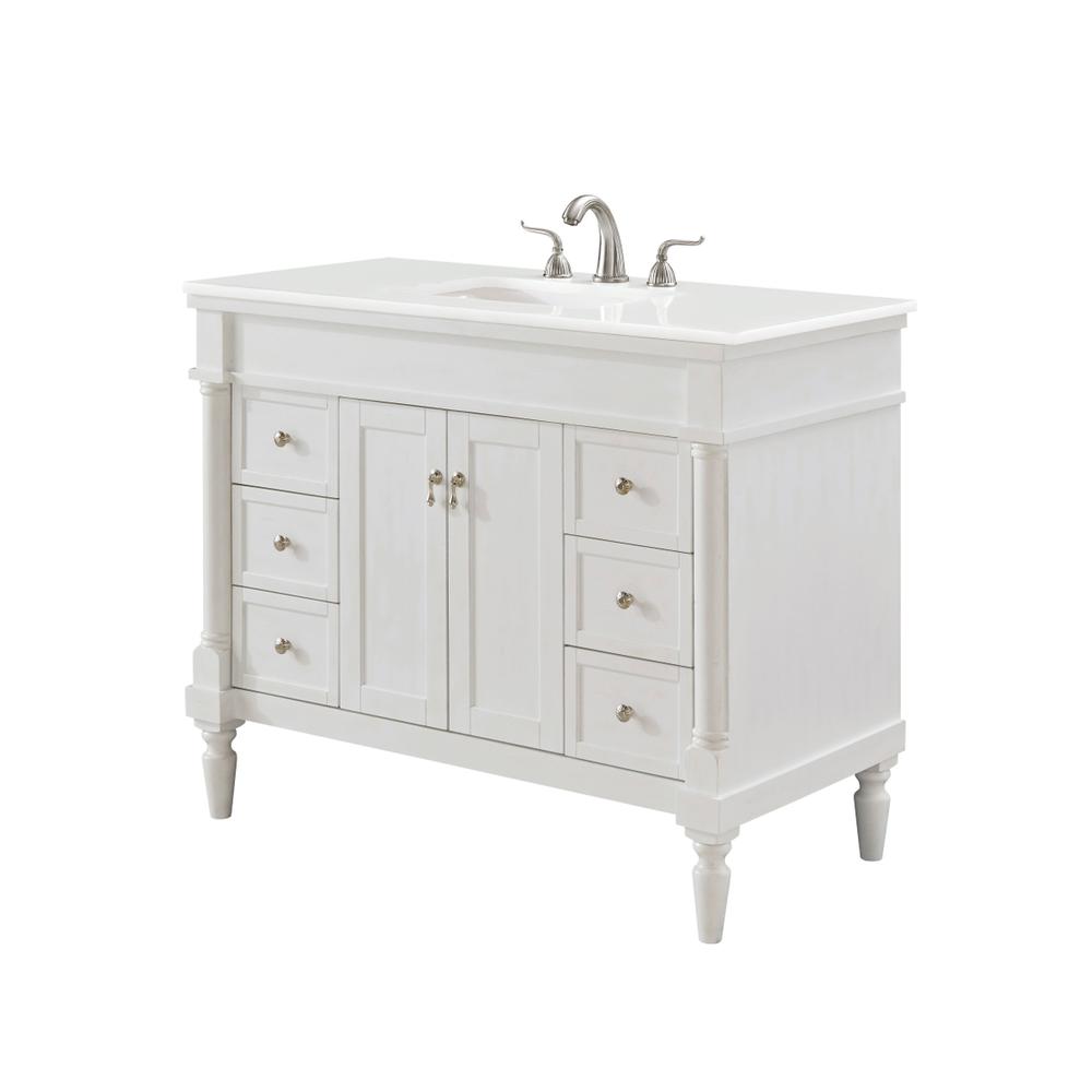 42 inch Single Bathroom vanity in Antique White. Picture 2