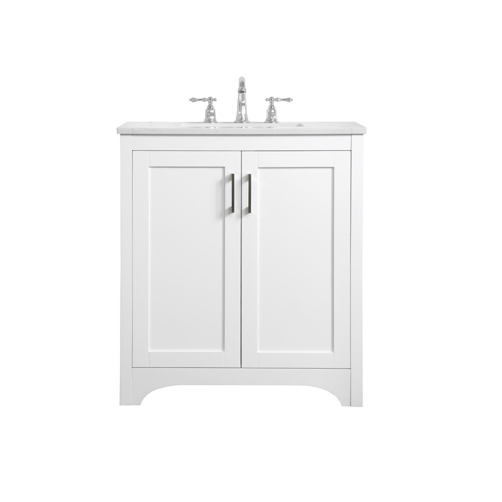 30 inch Single Bathroom Vanity in White. Picture 1