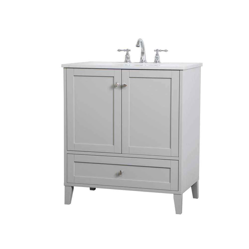 30 inch Single Bathroom Vanity in Grey. Picture 6