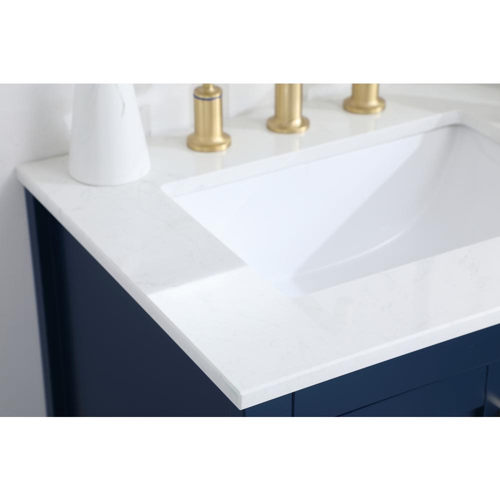 24 inch Single Bathroom Vanity in Blue. Picture 5