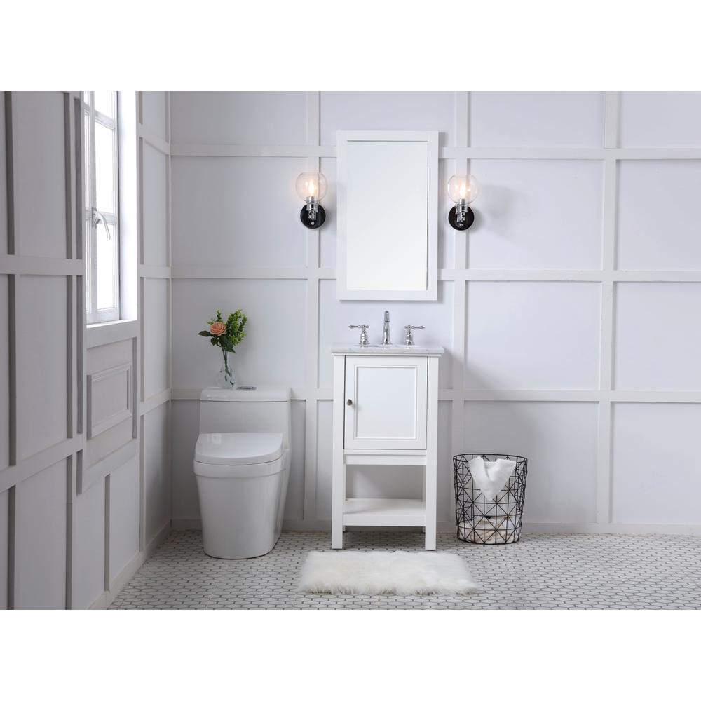 19 in. Single bathroom vanity set in White. Picture 6