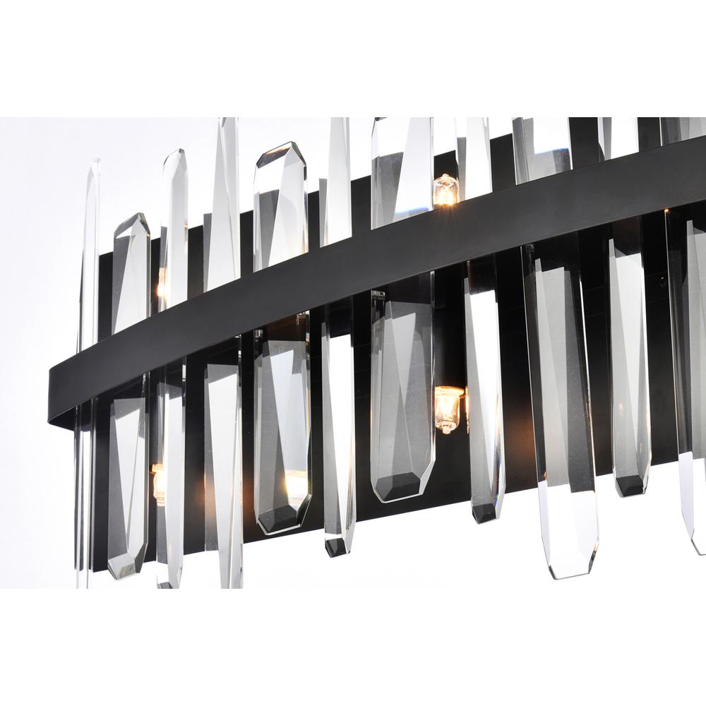 Serena 30 inch crystal bath sconce in black. Picture 3