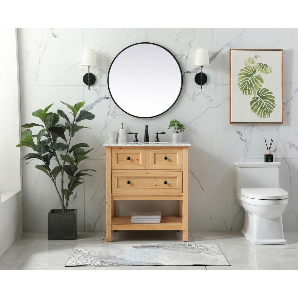 30 inch Single bathroom vanity in natural wood. Picture 4