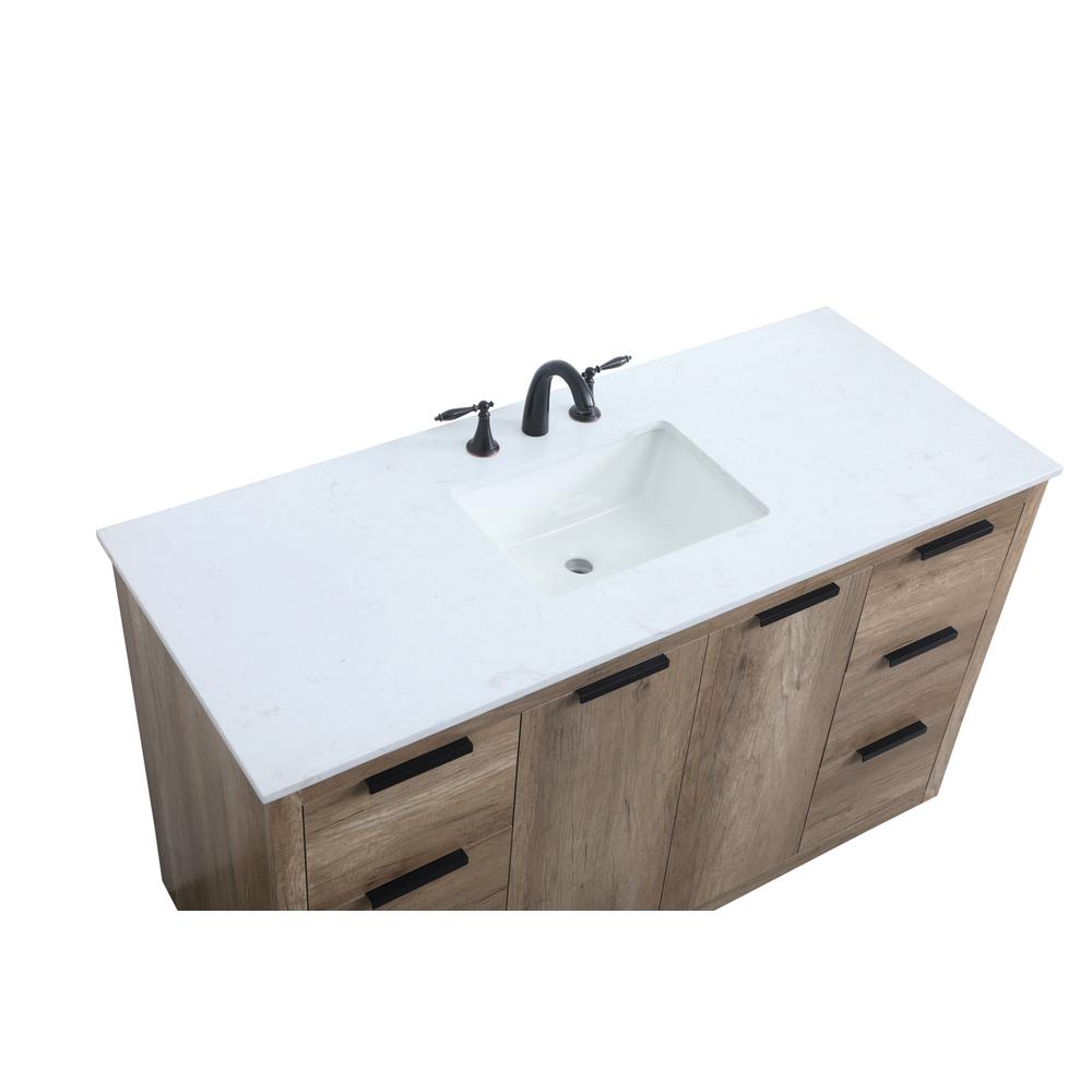 54 Inch SIngle Bathroom Vanity In Natural Oak. Picture 10