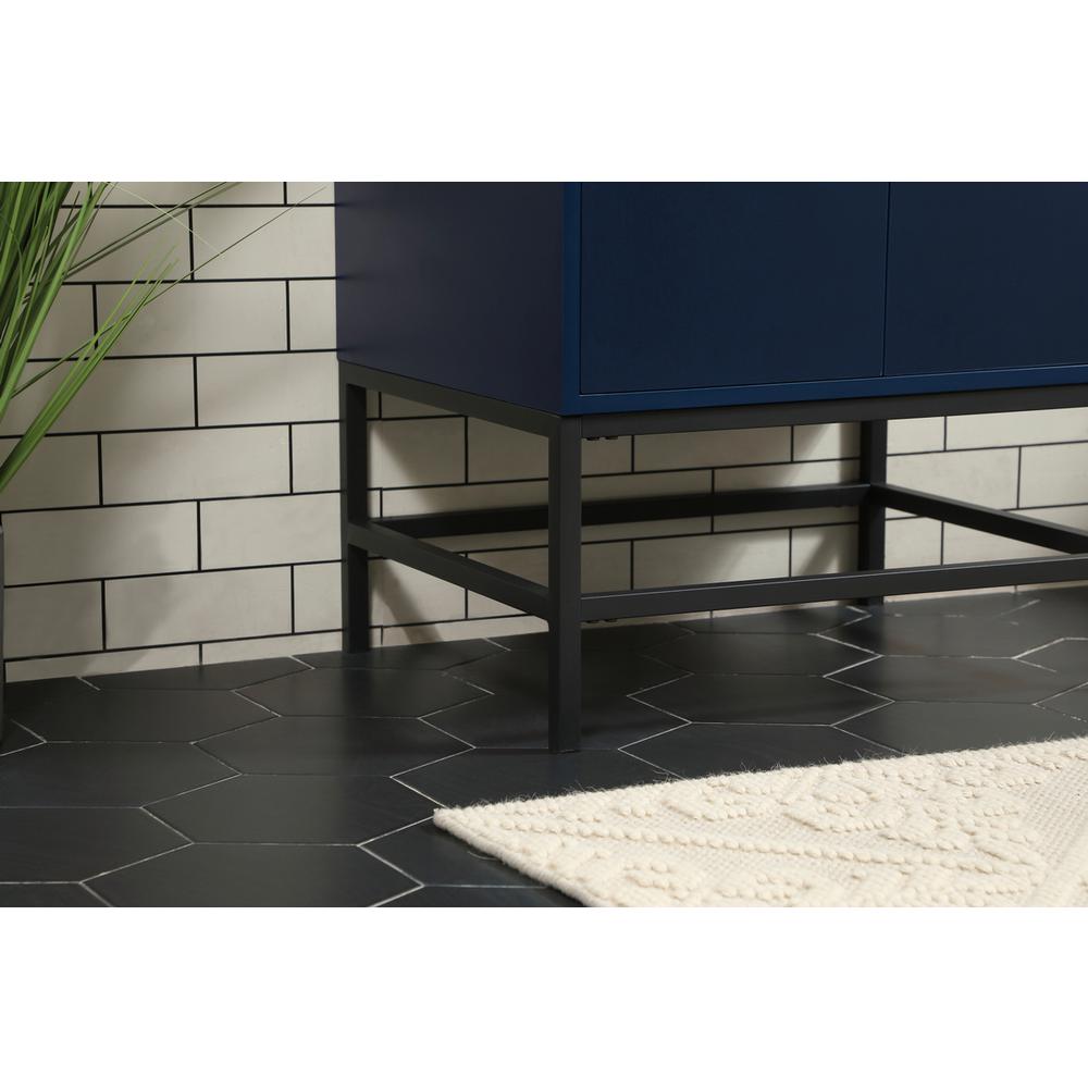 24 inch Single bathroom vanity in blue. Picture 6