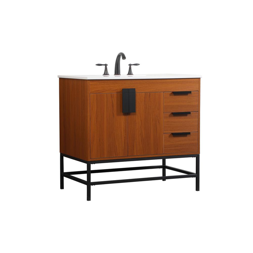 36 inch Single bathroom vanity in teak. Picture 7
