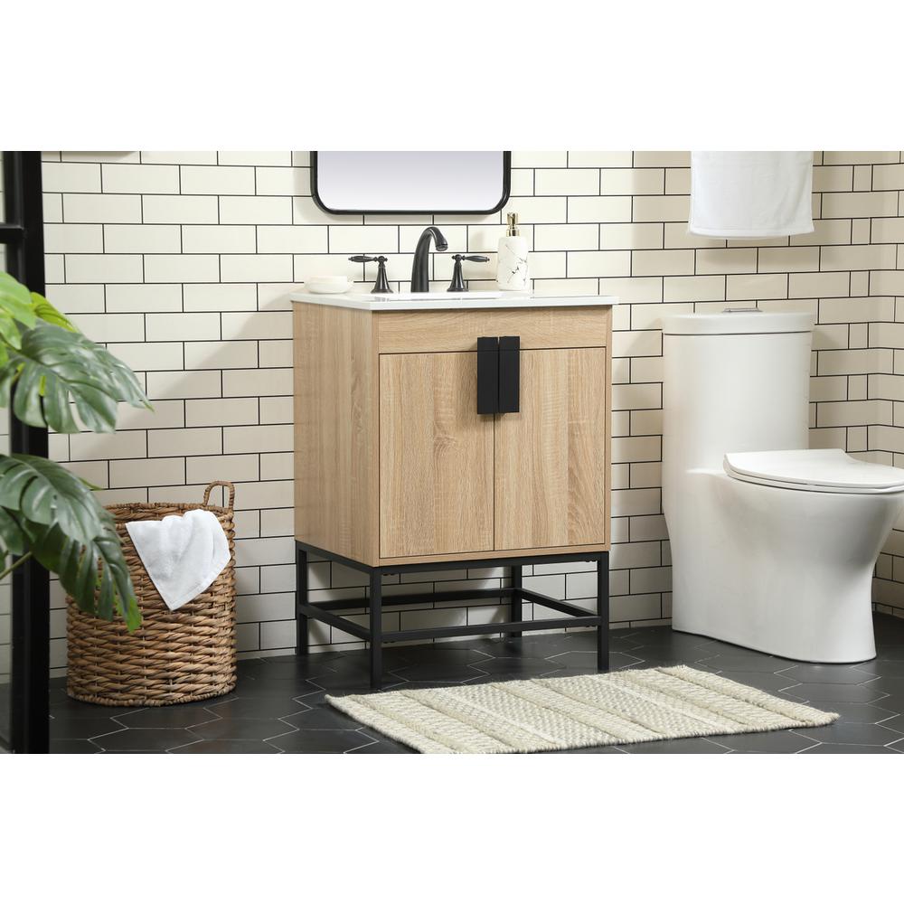 24 inch Single bathroom vanity in mango wood. Picture 2