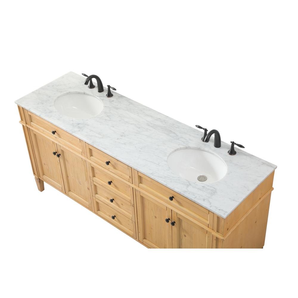 72 inch double bathroom vanity in natural wood. Picture 10