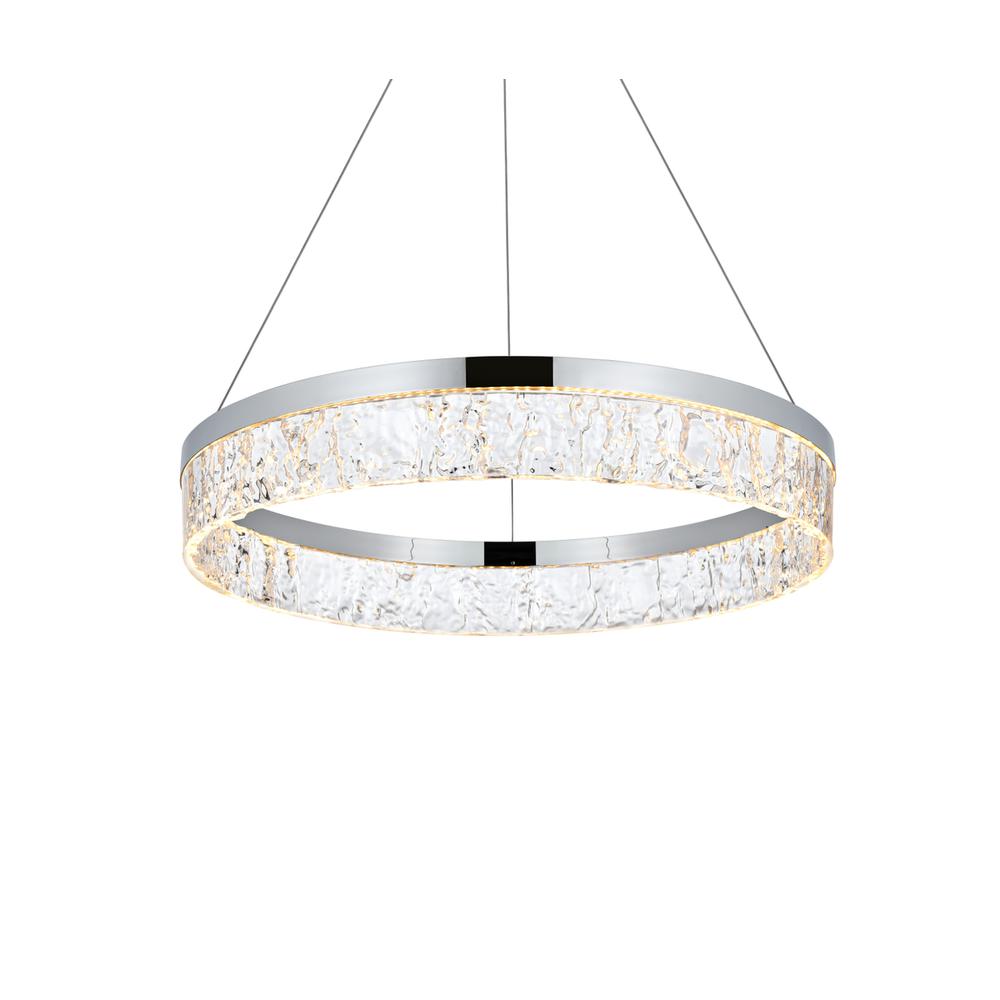 Linden 22 inch Adjustable LED chandelier in Chrome. Picture 4