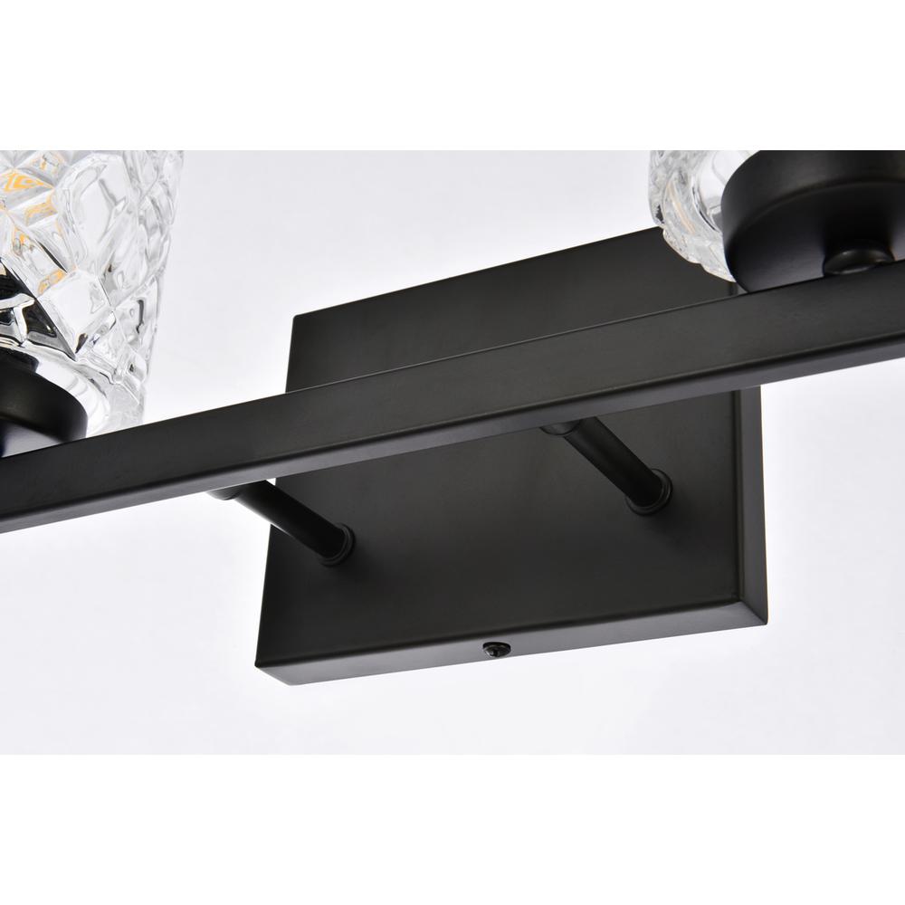 Cassie 2 lights bath sconce in black with clear shade. Picture 3