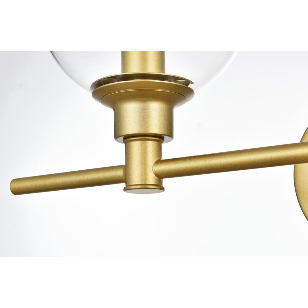Jaelynn 4 light Brass and Clear Bath Sconce. Picture 4
