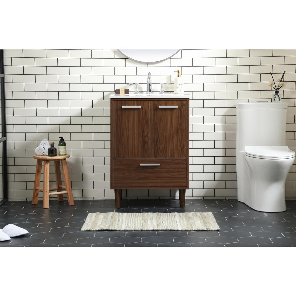 24 inch bathroom vanity in Walnut. Picture 14