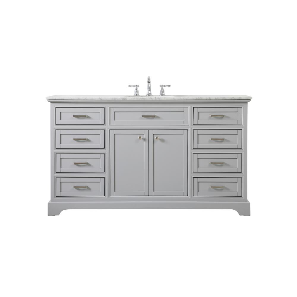 60 inch Single bathroom vanity in grey. Picture 1
