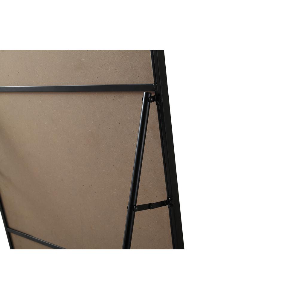 Soft Corner Metal Rectangle Full Length Mirror 30x60 Inch in Black. Picture 7