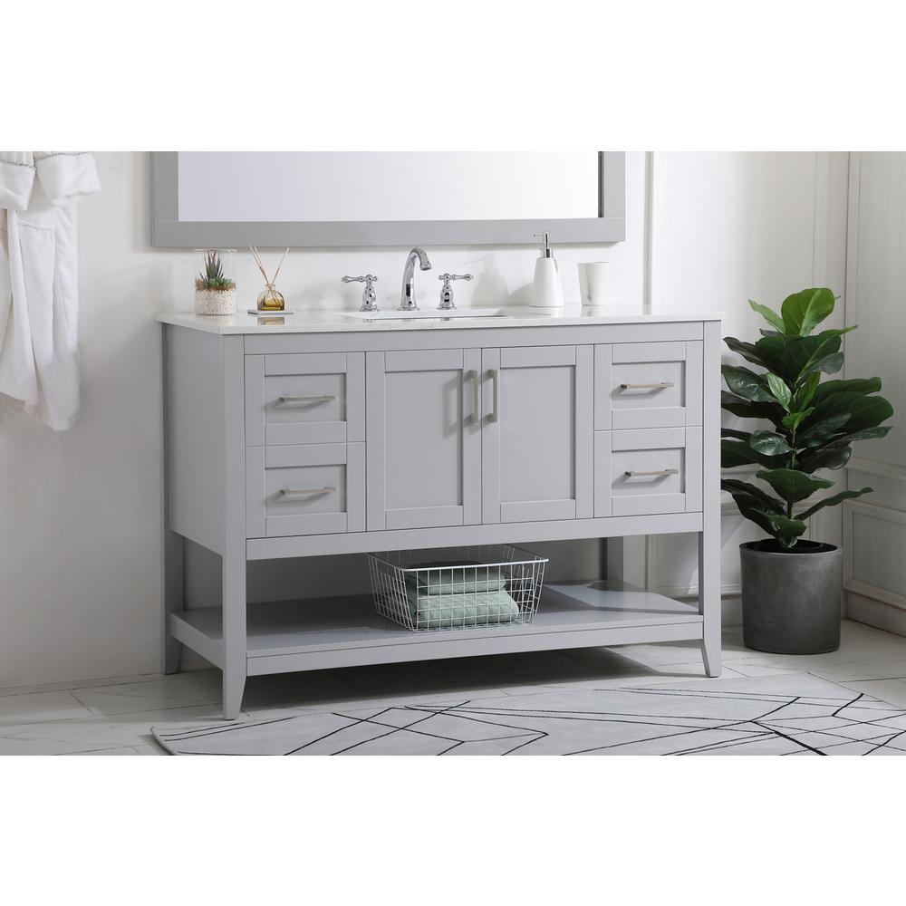 48 inch Single Bathroom Vanity in Grey. Picture 2