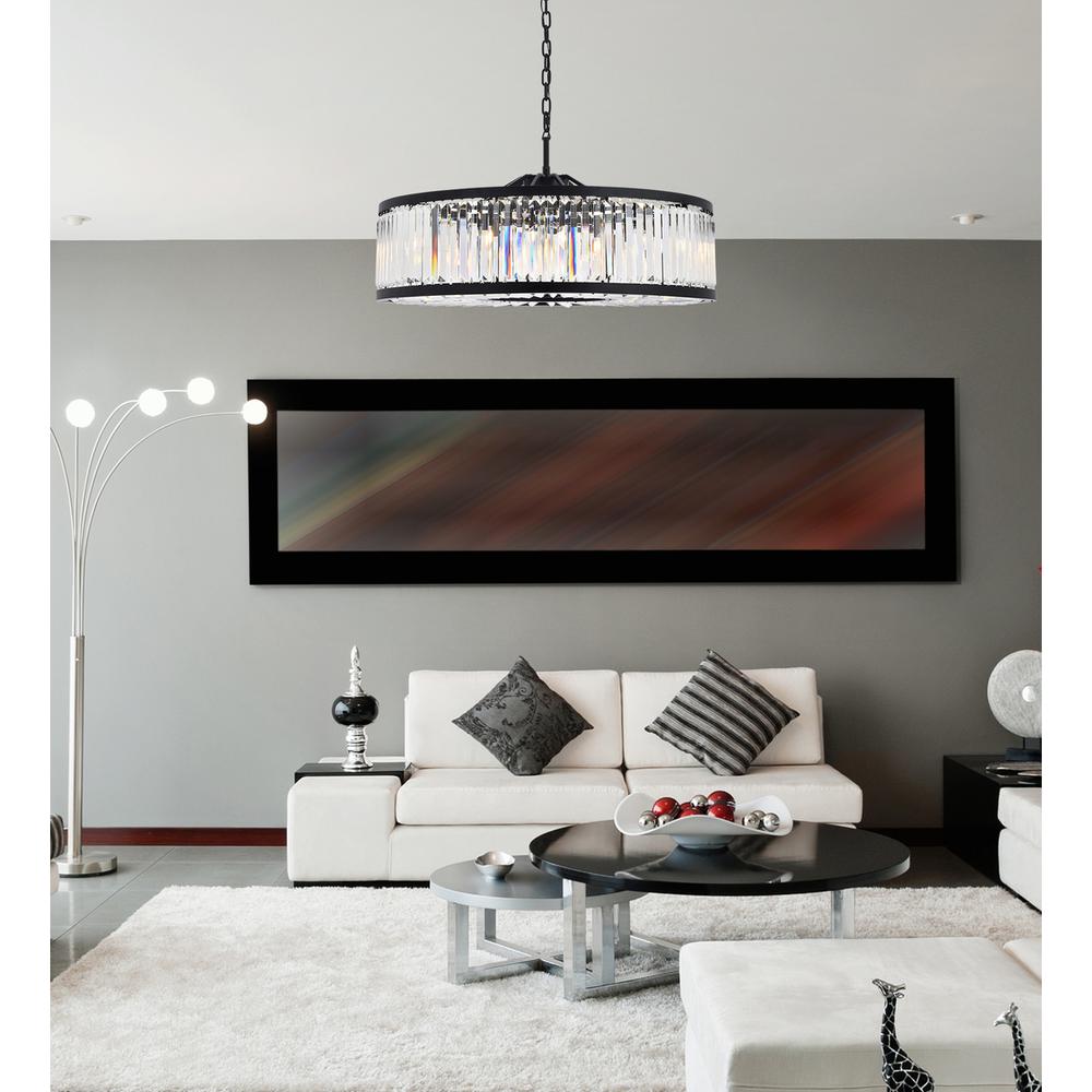 Chelsea 10 light Matte Black Chandelier Clear Royal Cut Crystal. Picture 8
