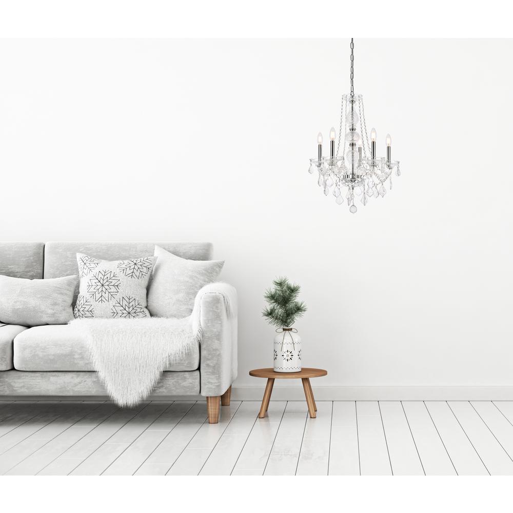 Verona 5 light Chrome Chandelier Clear Royal Cut Crystal. Picture 8