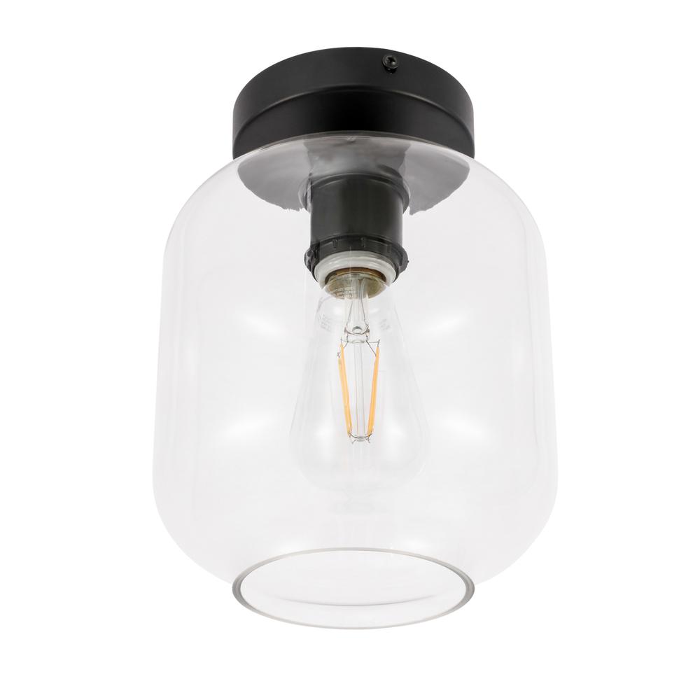 Collier 1 light Black and Clear glass Flush mount. Picture 8