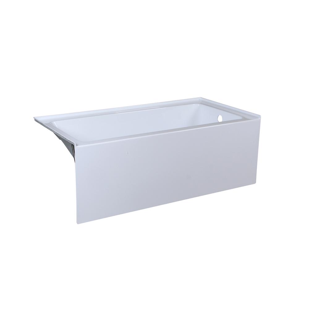 Alcove soaking bathtub 30x60 inch right drain in glossy white. Picture 7