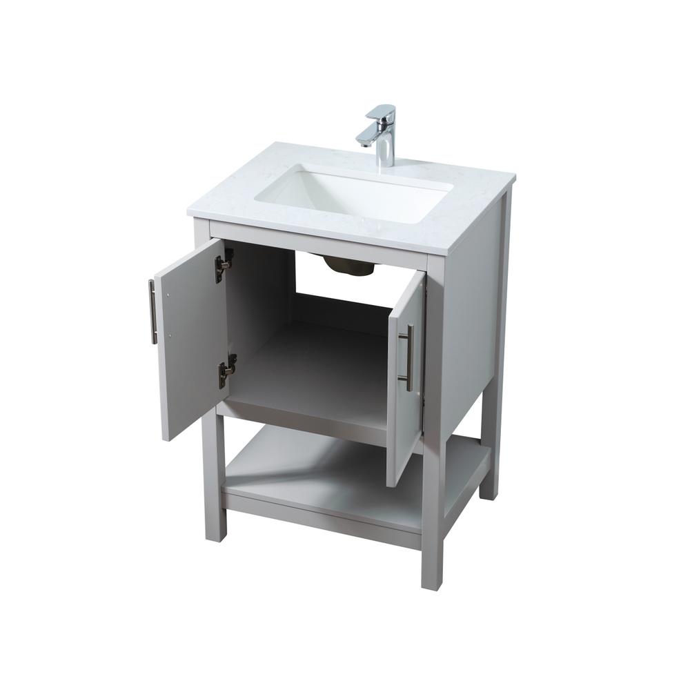 24 Inch SIngle Bathroom Vanity In Grey. Picture 9