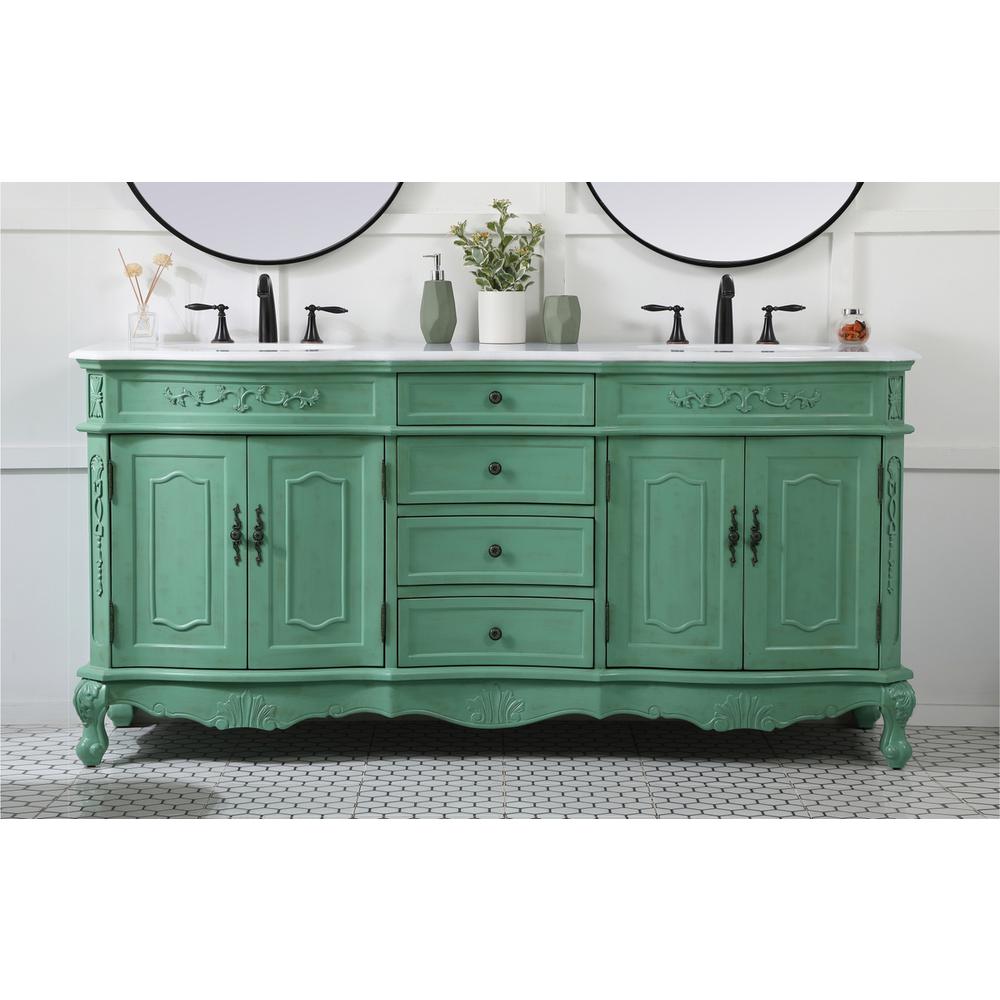 72 inch double Bathroom vanity in vintage mint. Picture 14
