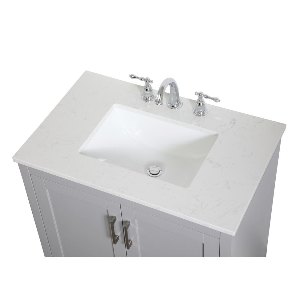 30 inch Single Bathroom Vanity in Grey. Picture 9