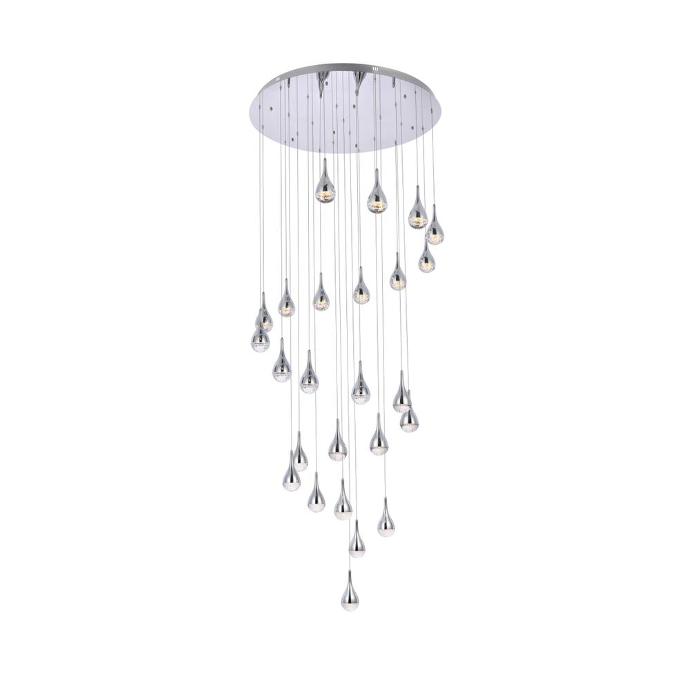 Amherst 42 inch LED chandelier in chrome. Picture 1