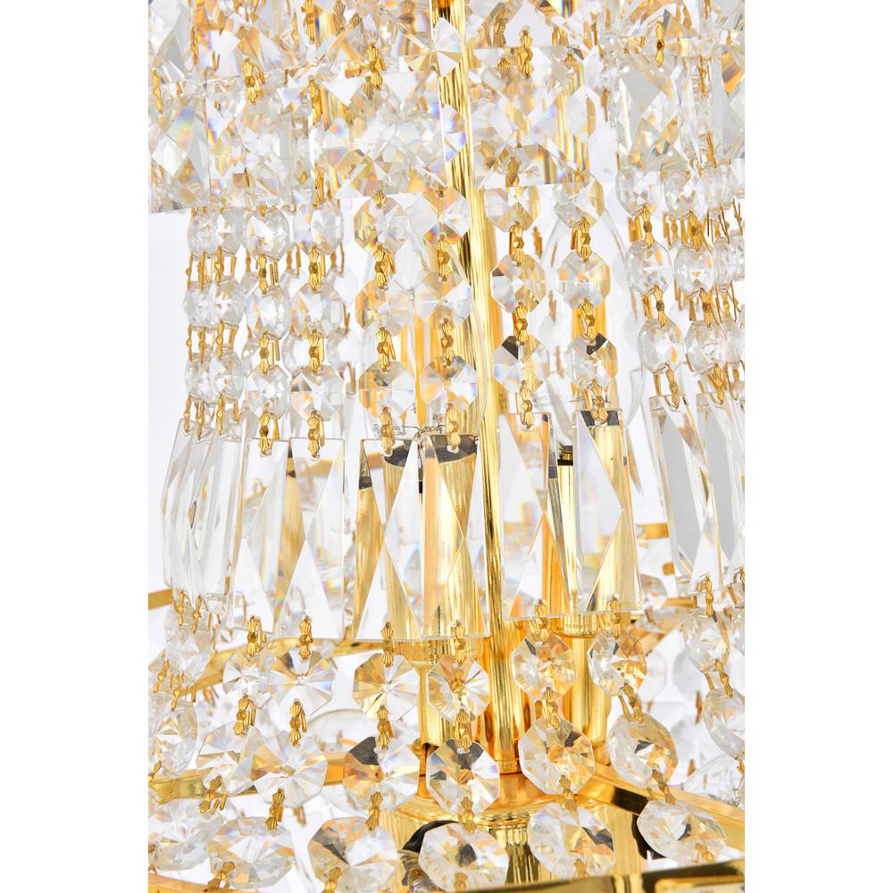Tranquil 6 light Gold Pendant Clear Royal Cut Crystal. Picture 5