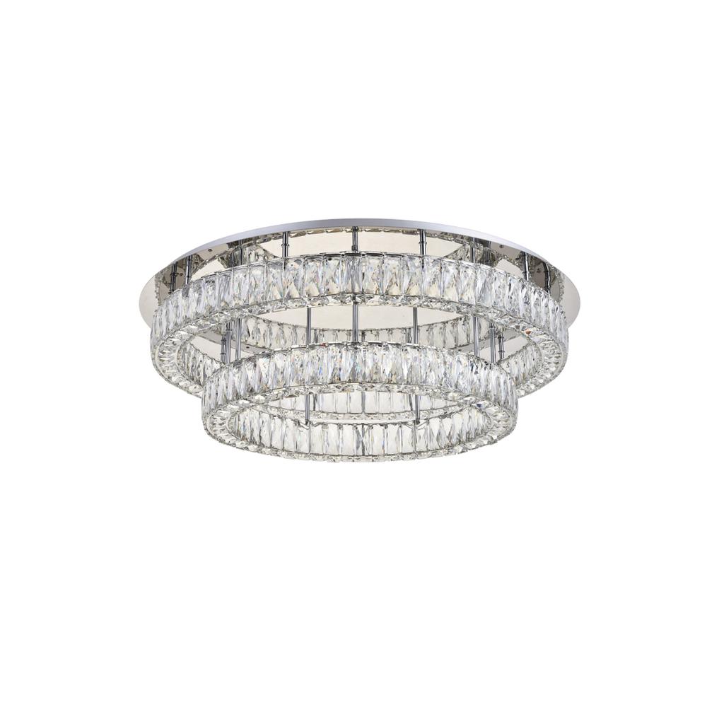 Monroe LED light Chrome Flush Mount Clear Royal Cut Crystal. Picture 6